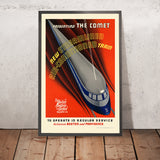 Boston - Providence Travel Poster: Presenting the Comet Train