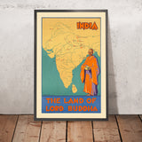 Poster di viaggio India: La terra del Signore Buddha di D. Newsome 