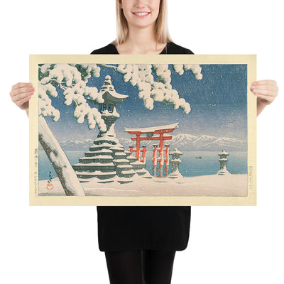 Nieve en Miyajima por Hasui Kawase, 1935 
