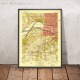 Old Map of Kansas City, Kansas by USGS, 1934 – Shawnee & Missouri River