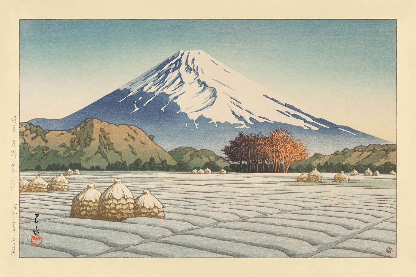 Mont Fuji Matin Givré à Nagaoka, Izu par Hasui Kawase, 1939 