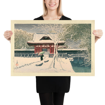Neige dans le parc Shiba par Hasui Kawase, 1935 