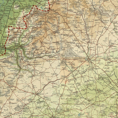 Antigua Mapa del Cotswold Way por Bartholomew y The Unique Maps Co. 