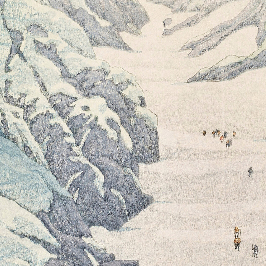 Snow Valley Climbers on Mt. Shirouma by Hasui Kawase, 1935