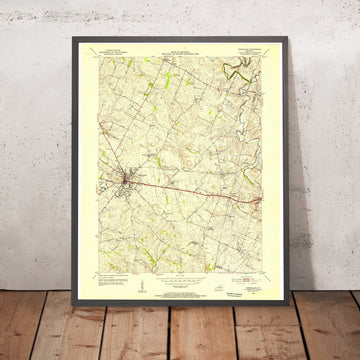 Old Map of Versailles, Kentucky by USGS, 1954 – Woodford County & Bluegrass Region