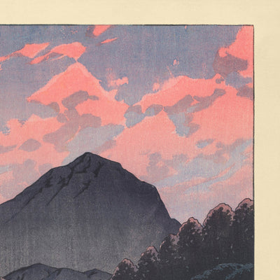 Mt. Kamaga, Hida with Dawn Sky by Hasui Kawase, 1935