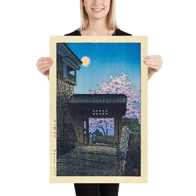 Full Moon Over Matsuyama Castle by Hasui Kawase 1935