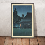 Pluie du soir au salon de thé au bord du lac par Hasui Kawase 1935 