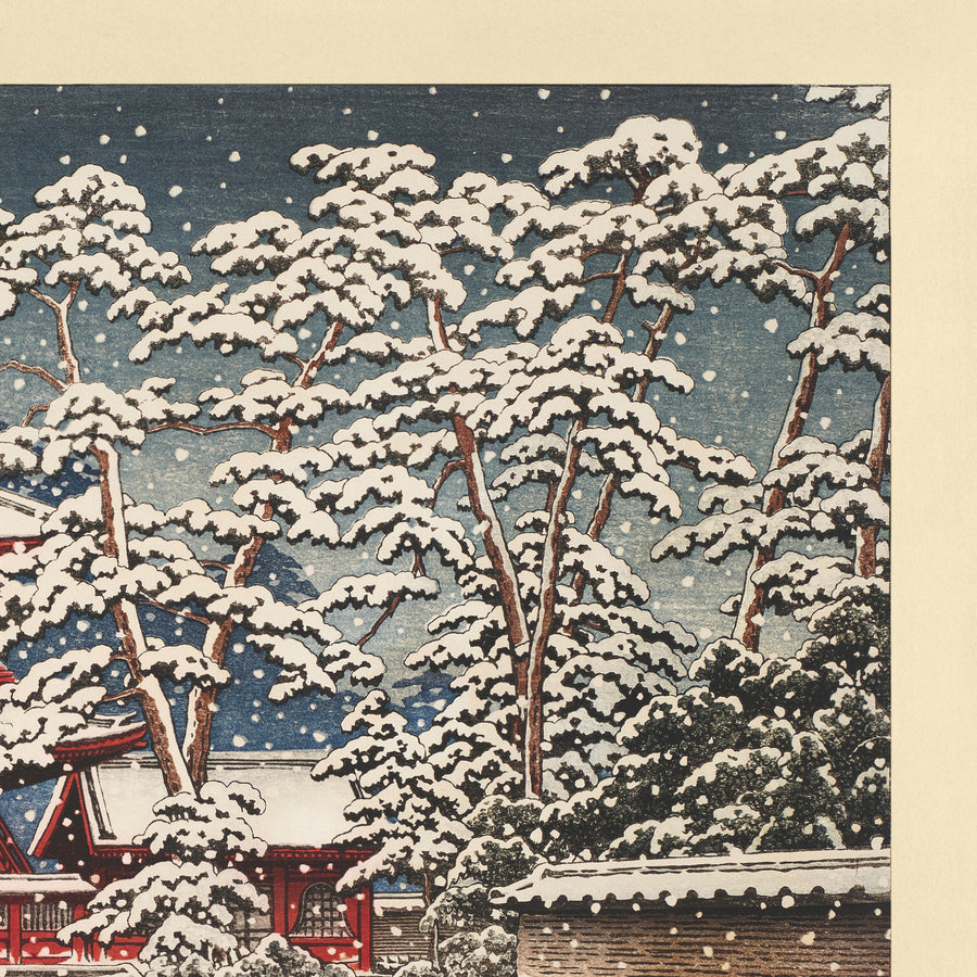 Zojoji-Tempel im Schnee, Tokio von Hasui Kawase 1929 