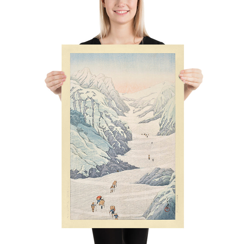 Snow Valley Climbers on Mt. Shirouma by Hasui Kawase, 1935