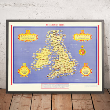 Ancienne carte ferroviaire des îles britanniques par Taylor, 1949 