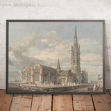 Nordostansicht der Grantham-Kirche, Lincolnshire von Turner, 1797 