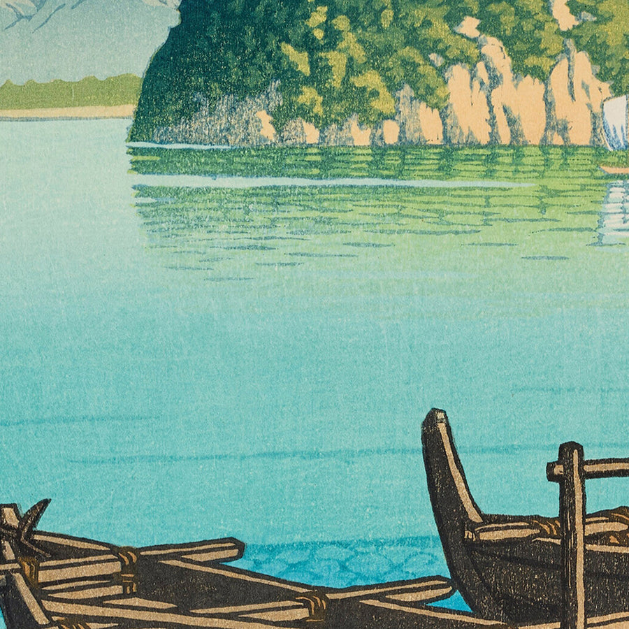 Morgen am Mitohama Strand mit dem Mt Fuji von Hasui Kawase 1935 