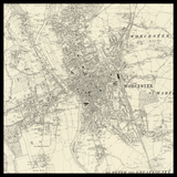 Mappa antica personalizzata di Worcester 