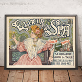 Elixir de Spa Vintage Liqueur Poster by Léon Belloguet, 1898