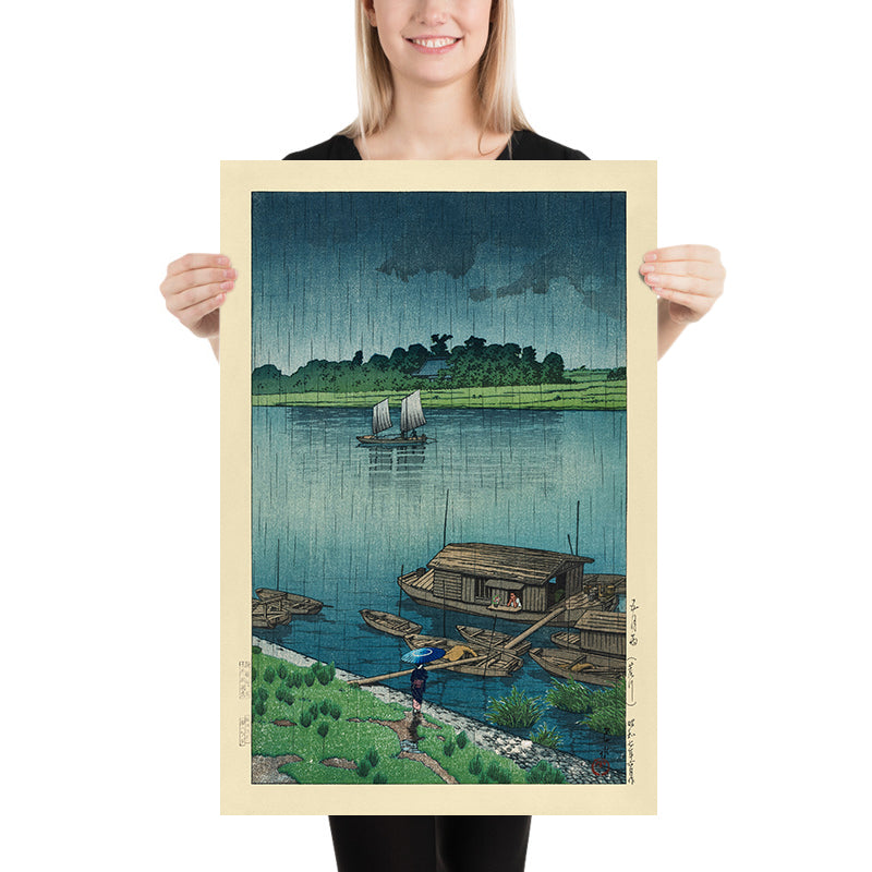 Arakawa River in May Rain by Hasui Kawase, 1935