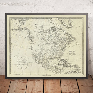 Early Map of the United States by Reid, 1796: Mexico, Central America, Caribbean