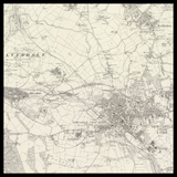 Carte ancienne personnalisée de Newcastle-under-Lyme 