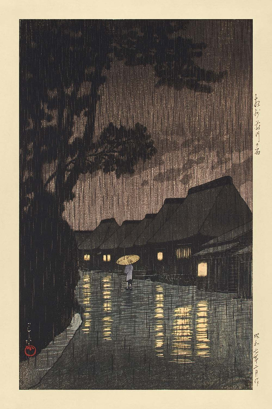 Regen in Maekawa, Sagami-Provinz von Hasui Kawase, 1935 