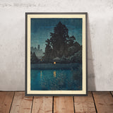 Omiya en la lluvia de Hasui Kawase 1935 