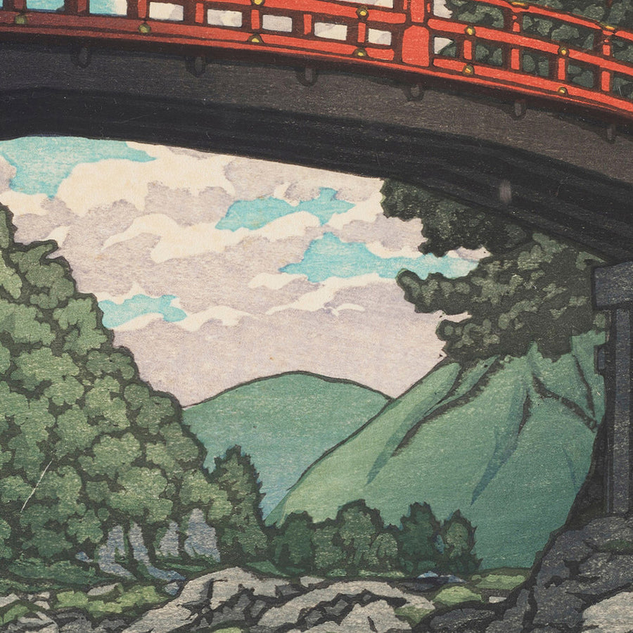 Kamibashi-Brücke in Nikko (Heilige Brücke) von Hasui Kawase 1935 