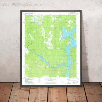 Map of Lay Lake, Alabama by USGS, 1980 – Shelby County & Coosa River