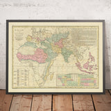 Old Map of the Islamic World by Wilkinson, 1804: Ottoman Empire, Mecca, Jerusalem, Cairo, Persia