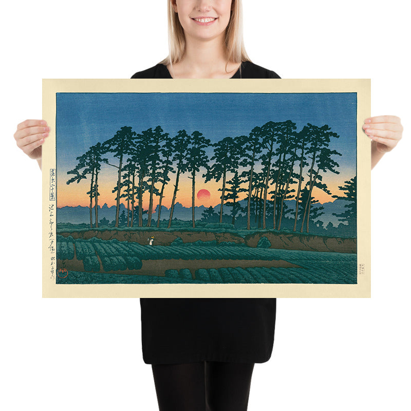 Tramonto a Ichinokura, Ikegami di Hasui Kawase, 1935 