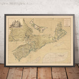 Carte nautique ancienne de la Nouvelle-Écosse et de l’Î.-P.-É. par Montresor, 1768 : Halifax, Louisbourg, Cap-Breton, île Sable, baie de Fundy 