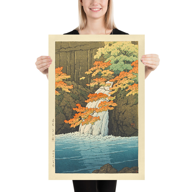 Senju Waterfall, Akame by Hasui Kawase, 1935