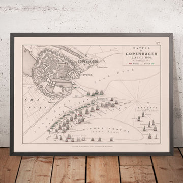 Battaglia di Copenaghen, 2 aprile 1801: forze britanniche contro forze danesi, guerra napoleonica 