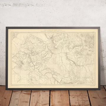 Ancienne carte topographique de Black Canyon du Gunnison par Hayden 1877 : San Juan, Book Cliffs, Green R., Aspen, Brunot 1873 
