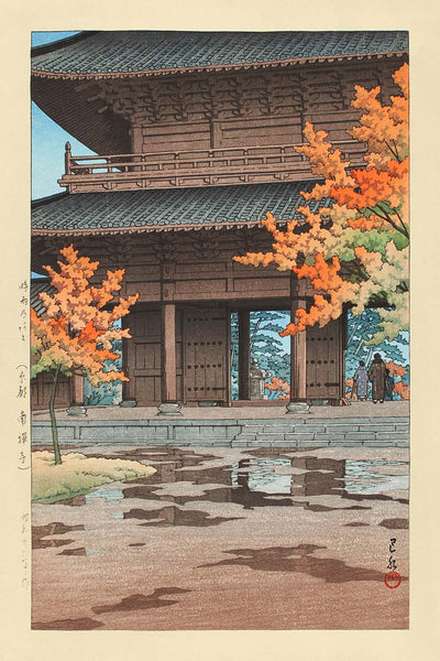 Templo Nanzenji en otoño, Kioto por Hasui Kawase 1935 