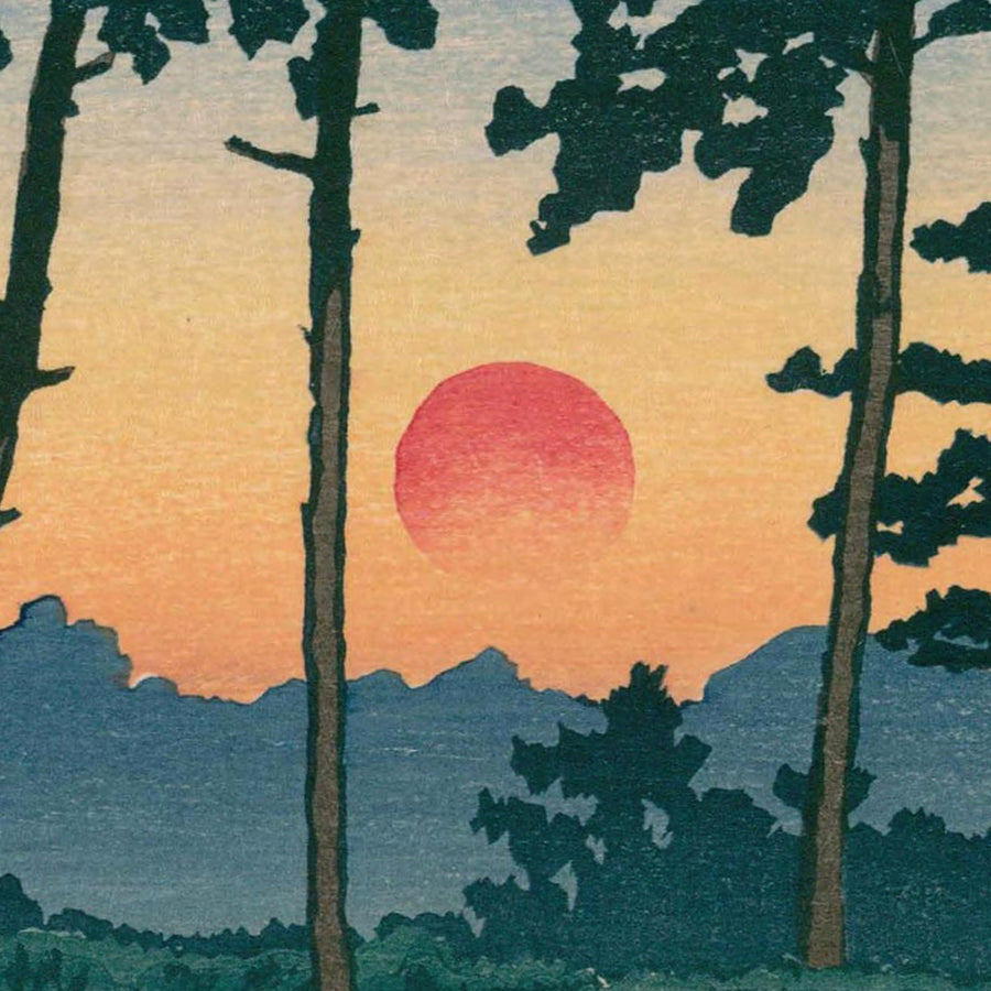 Tramonto a Ichinokura, Ikegami di Hasui Kawase, 1935 