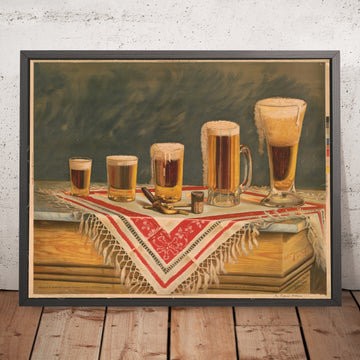 A framed image of The Toper’s Dream Vintage Beverage Poster by Otto Norquist, 1891