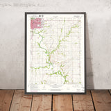 Old Map of Winfield, Kansas by USGS, 1965 – Arkansas River & Cowley County