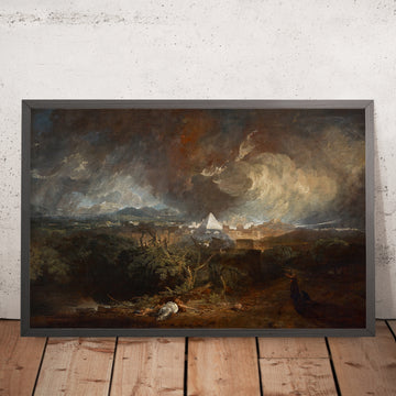 Una imagen enmarcada de La quinta plaga de Egipto (La quinta plaga de Egipto) de Turner, 1800