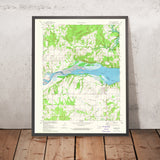 Old Map of Lake Eufaula, Oklahoma by USGS, 1971 – Canadian River, Eufaula & Indianola