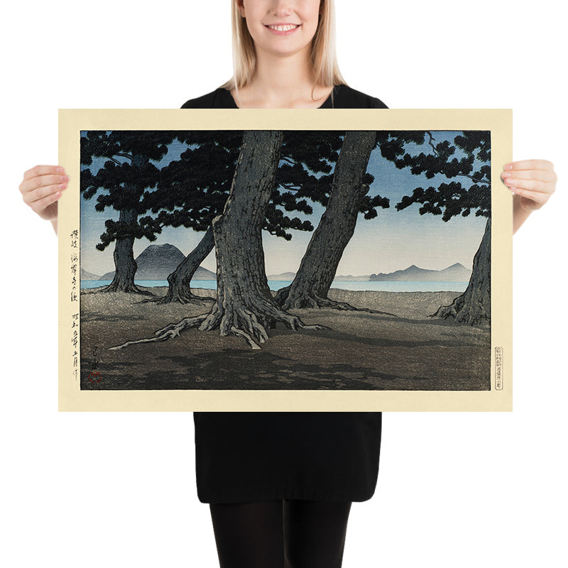 Kaiganji Beach in Sanuki District by Hasui Kawase, 1935