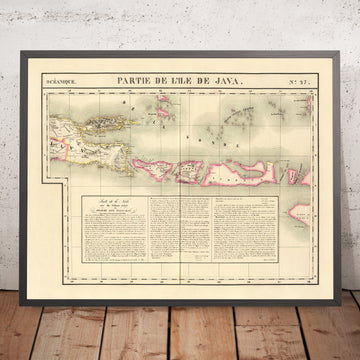 Ancienne carte de Bali, Lombok, Komodo, Sumbawa et d&