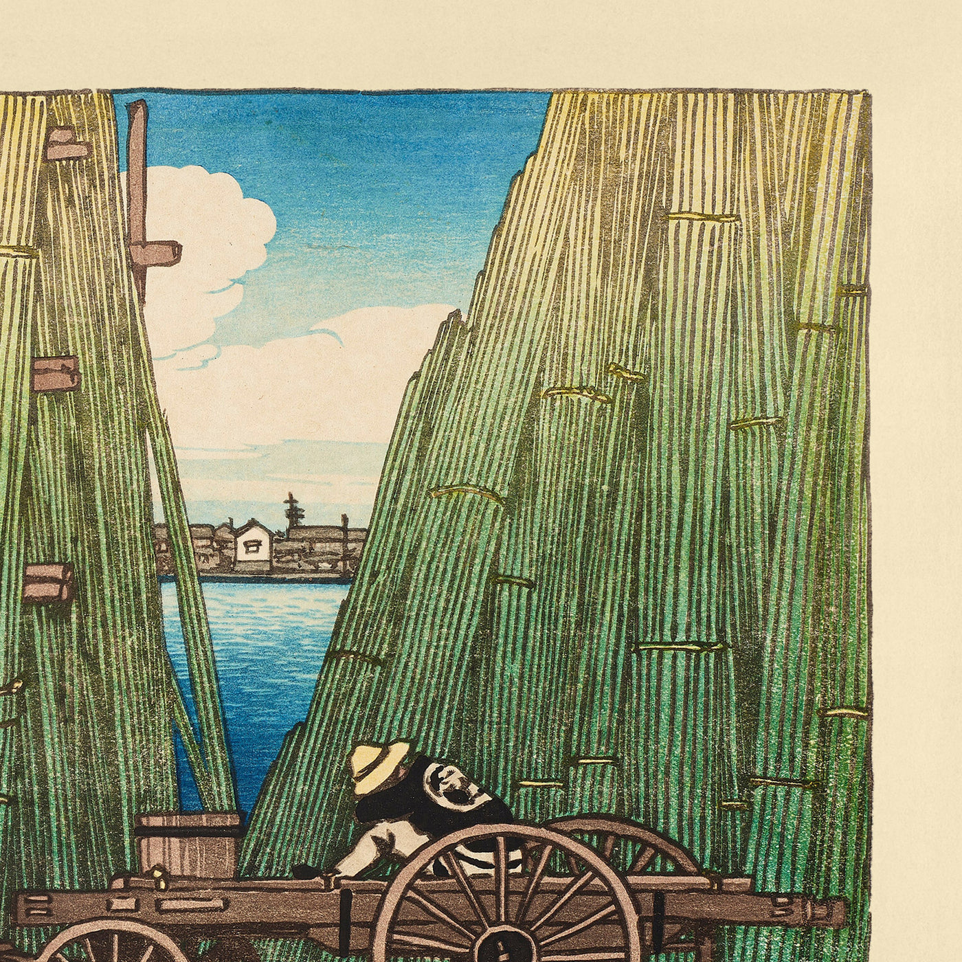 River Bank, Komagata by Hasui Kawase 1935
