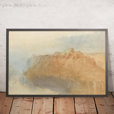 A framed image of The Fortress Of Ehrenbreitstein From Across The Rhine (also known as The Citadel of Ehrenbreitstein) by Turner, 1817