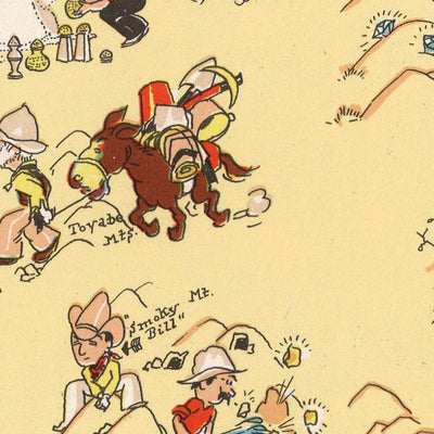 Pictorial Map of Nevada by Ruth Taylor White, 1935: Las Vegas, Reno, Carson City, Mining, Railroads