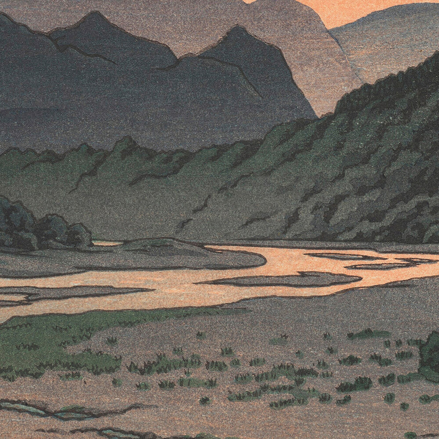 Evening at Minano, Chichibu by Hasui Kawase, 1935