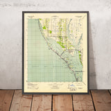 Old Map of Madeira Beach, Florida by USGS, 1943 – Treasure Island, John’s Pass & Boca Ciega Bay
