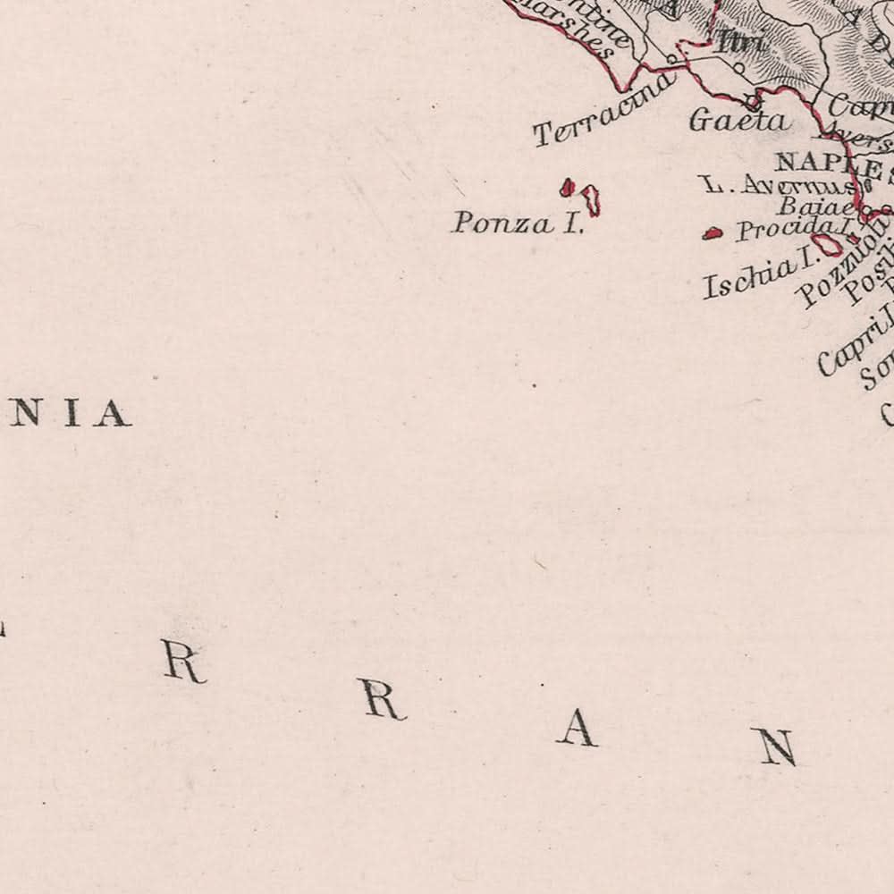 Alte Karte von Napoleons Invasion von Neapel in Süditalien, 1806: Rom, Elba, Sizilien, Kalabrien 