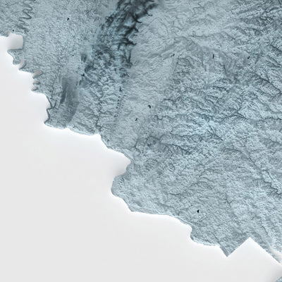 Carte topographique 3D en relief du Maryland 