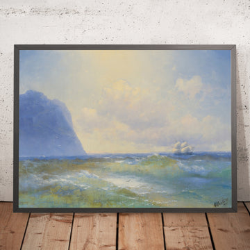 A framed image of Ship at Sea by Ivan Konstantinovich Aivazovsky, 1895