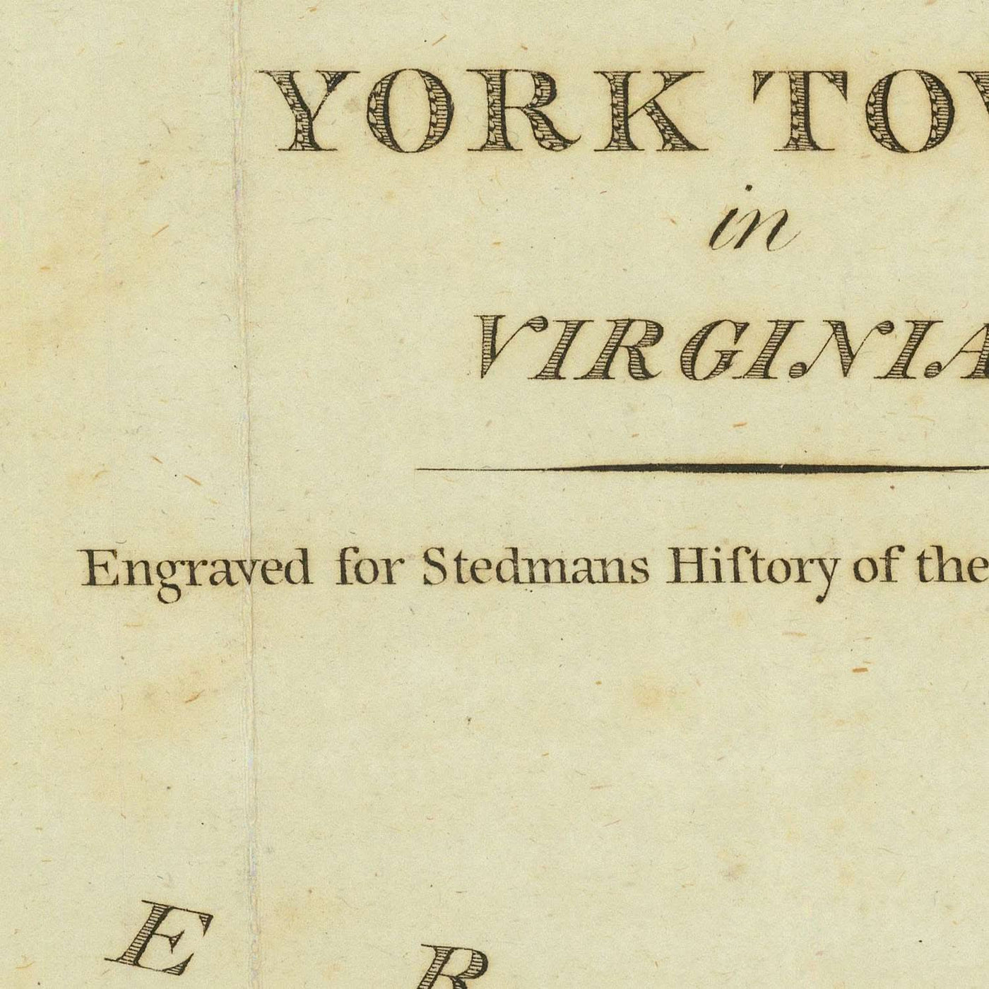 Ancienne carte militaire du siège de Yorktown par Stedman, 1793 : Virginie, Gloucester, redoutes 9 et 10, flotte française, Washington 