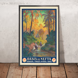 Poster di viaggio di Nefta, Tunisia: Oasis de Nefta di Joseph de La Nézière, 1925 